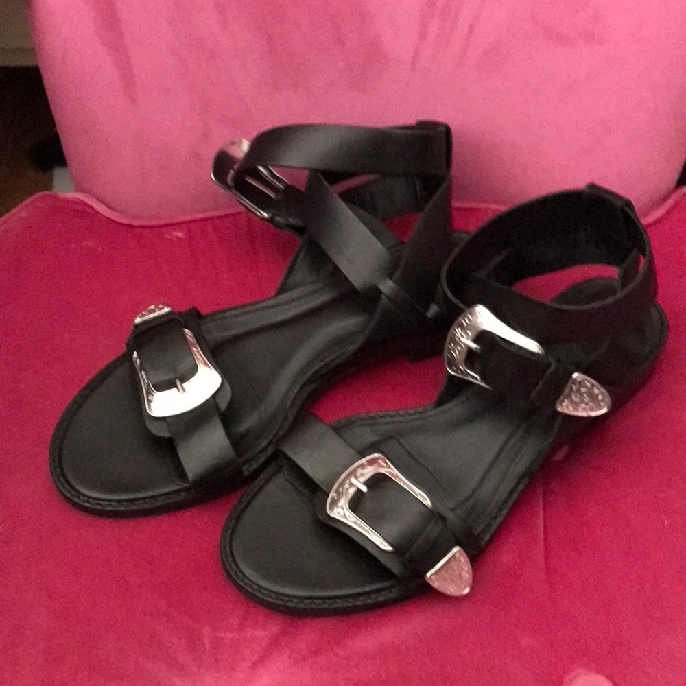 Zara western buckle sandals